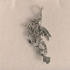 Vintage Sterling Silver Dragon charm
